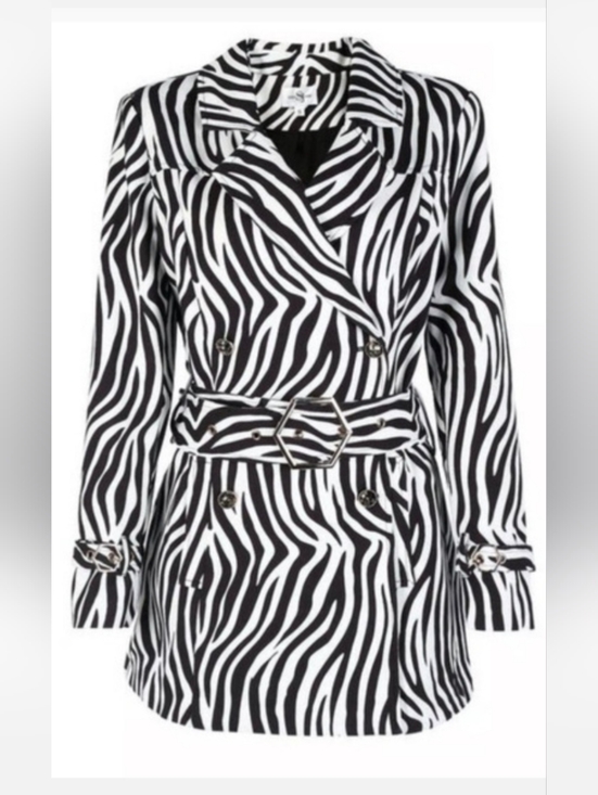 Sassy Jones Pants - Sassy Jones Savannah Zebra Print Double-Breasted Belted Pant Suit
